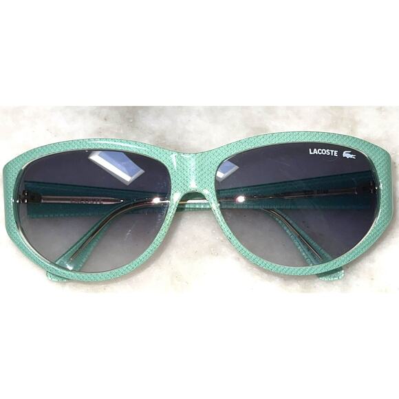 Lacoste Vintage Mint Green Gold Sunglasses 1990’s Green Pattern - Picture 6 of 16